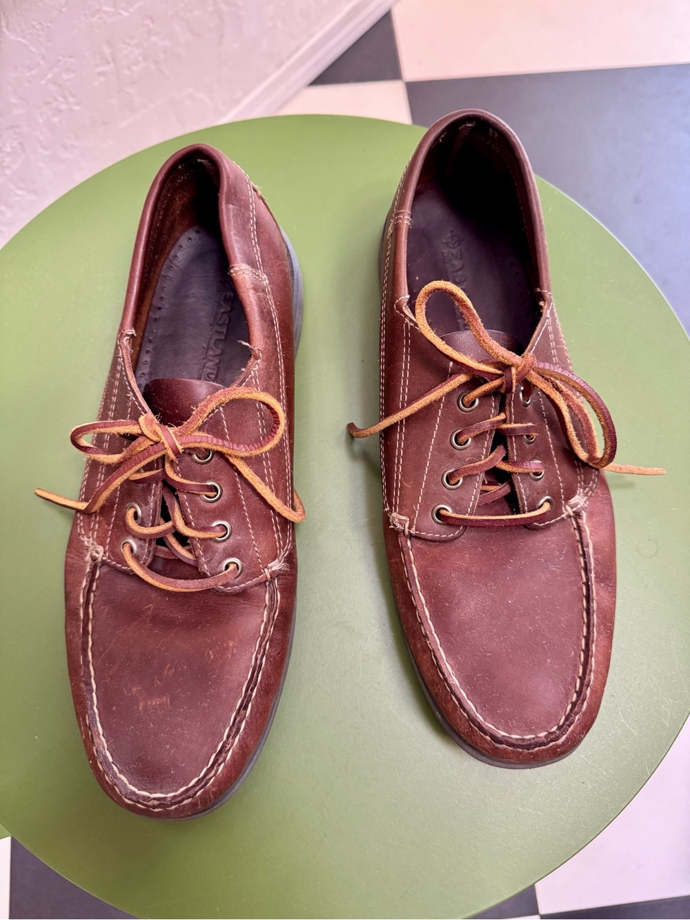 Eastland Men's Brown Leather Boat Shoes - Classic Lace-Up
